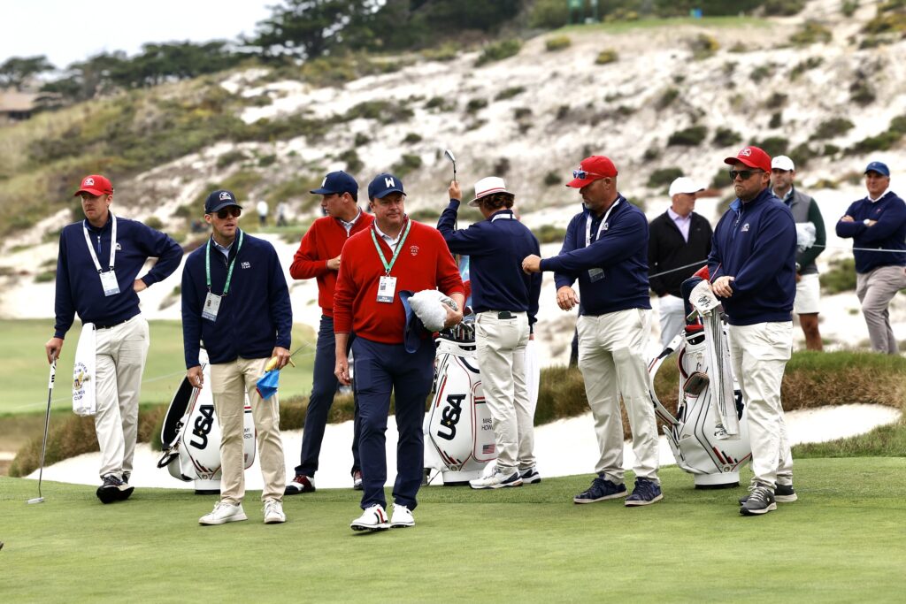 Golfers competing in Walker Cup 2025 singles session